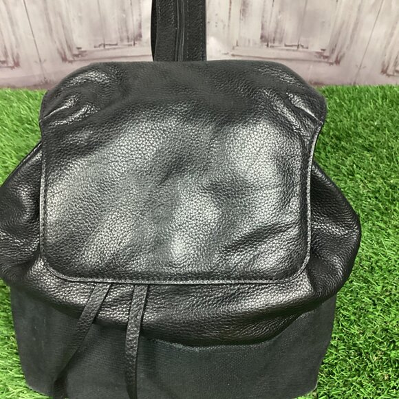 Rebecca Minkoff Mansfield Convertible Backpack Black Leather & Canvas - Picture 2 of 16